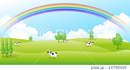 牧場　牛　背景 14700305