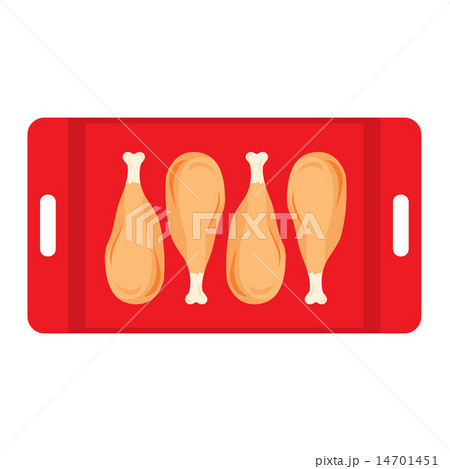 Roasted  Chicken In A Red Tray 14701451