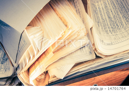 Dirty messy paper documents 14701764