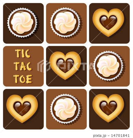 Tic-Tac-Toe of cookie and cup cake Tic-Tac-Toe of cookie and cup cake 14701841