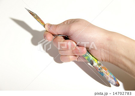 ペインティングナイフ 油絵などで使用する画材の写真素材