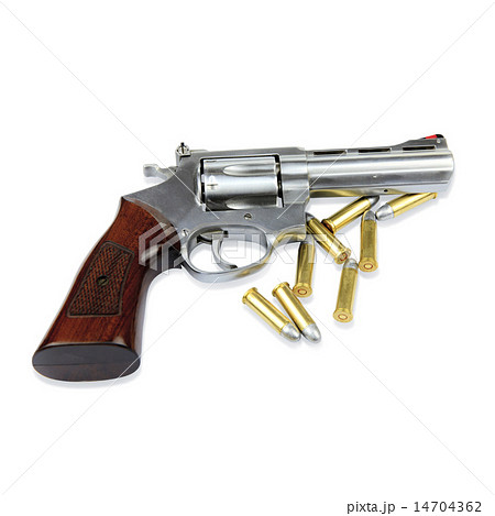 Gun and bullets on white background Gun and bullets on white background 14704362