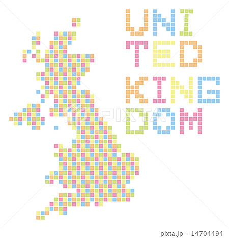 イギリスのドット地図(カラフル) 14704494