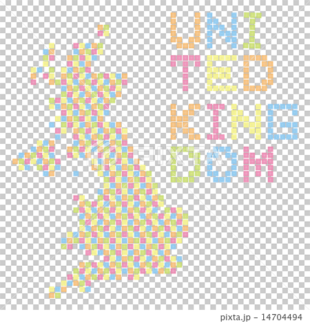 イギリスのドット地図(カラフル) 14704494