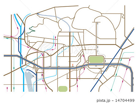 大阪北摂地域の地図のイラスト素材