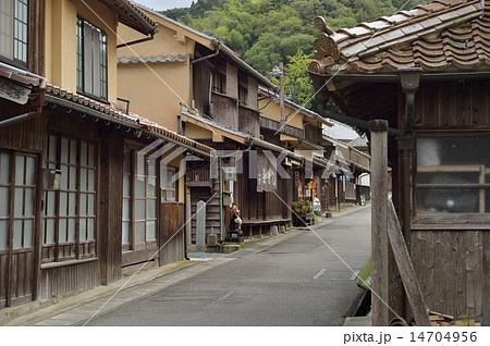 世界遺産石見銀山 大森地区の町並みの写真素材