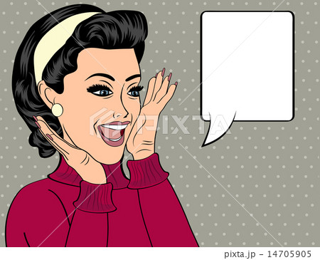 pop art cute retro woman in comics style 14705905