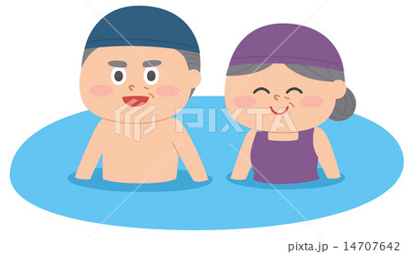 水着の老夫婦 水着の老夫婦 14707642