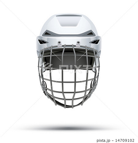 Classic white Goalkeeper Hockey Helmet isolated...のイラスト素材 ...