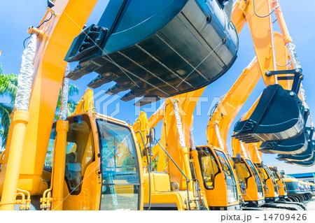 Shovel excavator on Asian machinery  14709426