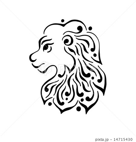 Lion icon outline symbol logo tattoo Royalty Free Vector