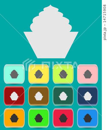 Cake sign icon. Round colourful 12 buttons 14715908