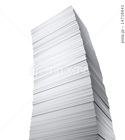 Stack of papers on white background 14716641