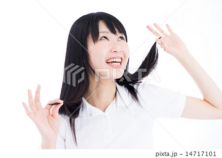 浮かれる女性の写真素材