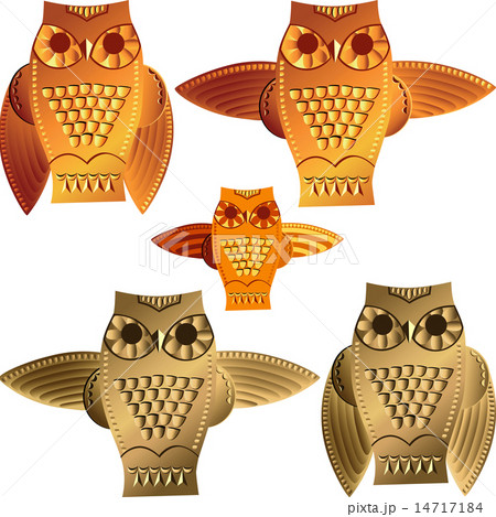vector set decorative owls 14717184