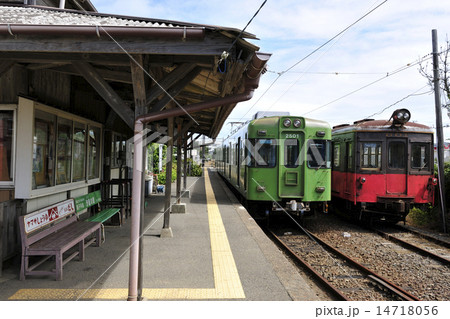 田舎の駅とローカル線 千葉県 銚子市の写真素材