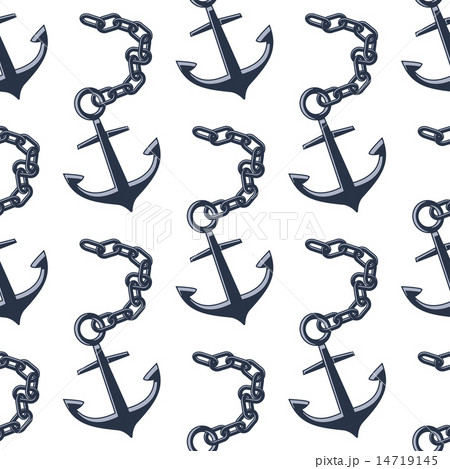 Vintage anchors with chains seamless pattern Vintage anchors with chains seamless pattern 14719145