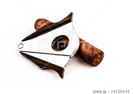 Cigar and cutter on a white background Cigar and cutter on a white background 14720143
