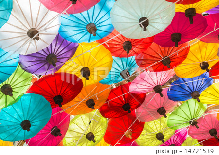 Colorful of Paper Parasols,Paper Umbrella  14721539