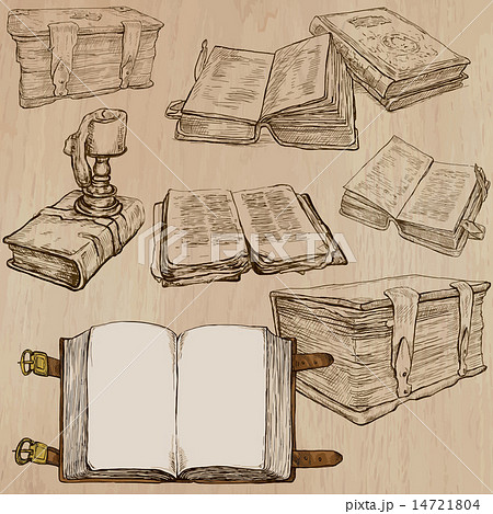 Books Pack Of An Hand Drawn Vectorsのイラスト素材