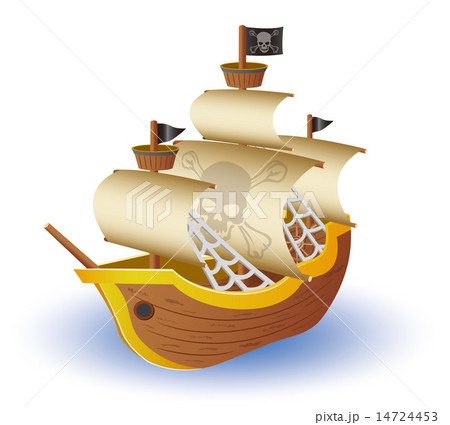 海賊船のイラスト素材