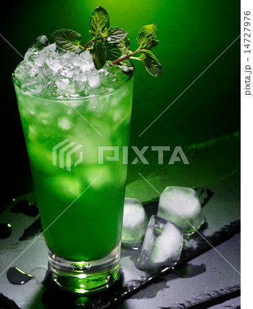 Green cocktail  on dark background.17 14727976