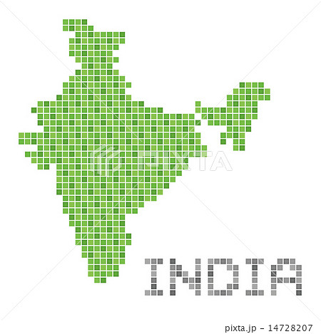 インドのドット地図(グリーン) 14728207