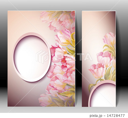 Spring flowers invitation template card 14728477