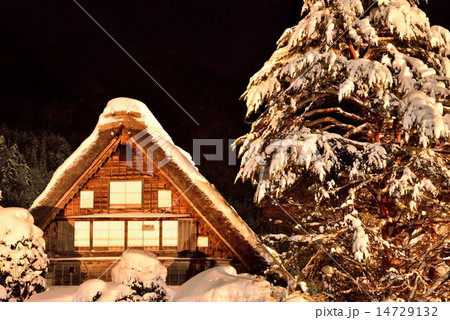 雪の白川郷 14729132