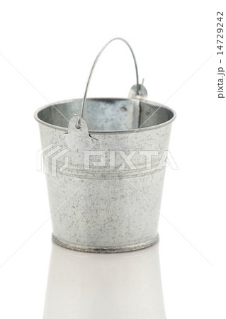 Zinc metal bucket isolated on white background 14729242