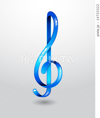 Glass blue treble clef Glass blue treble clef 14733322