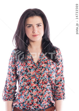 Portrait of a beautiful girl on a white background. Portrait of a beautiful girl on a white background. 14733569