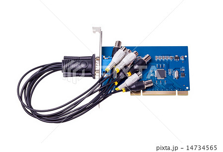 Computer video capture card isolated on white 14734565