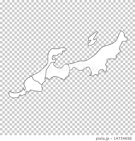 北陸地方の地図のイラスト素材