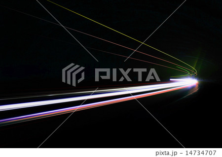 Light tralight trails in tunnel 14734707