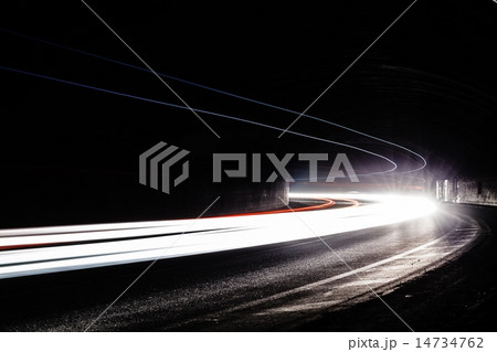 Light tralight trails in tunnel Light tralight trails in tunnel 14734762