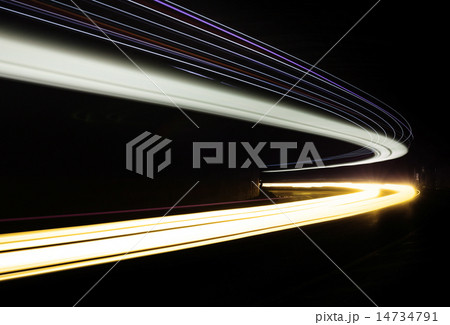 Light tralight trails in tunnel 14734791