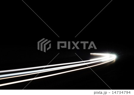 Light tralight trails in tunnel 14734794