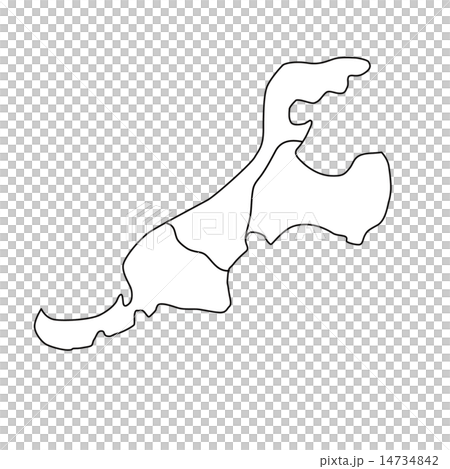 北陸地方の地図のイラスト素材