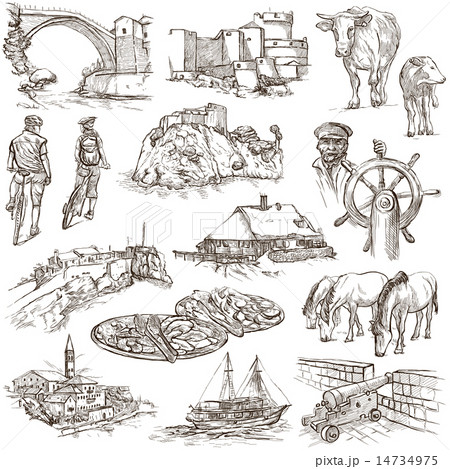 YUGOSLAVIA - An hand drawn pack on white YUGOSLAVIA - An hand drawn pack on white 14734975