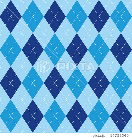 Argyle pattern blue rhombus seamless texture 14735546