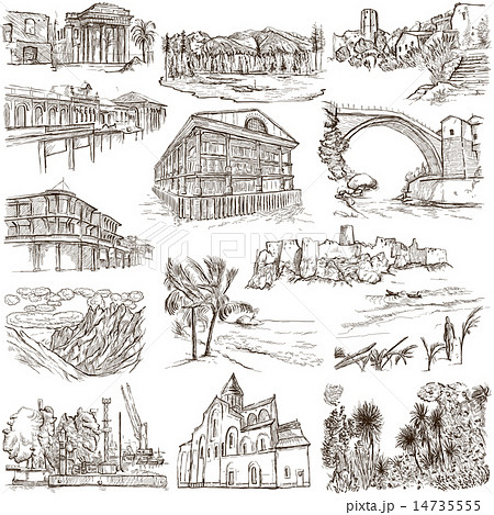 Architecture - Hand drawings on white 14735555