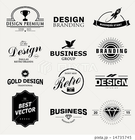 Retro Vintage emblem or Logo set. Vector design el 14735745