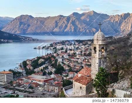 The view over Kotor, Montenegro, the old church 14736079