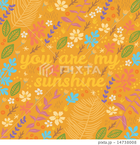 Cartoon vector floral card Cartoon vector floral card 14738008