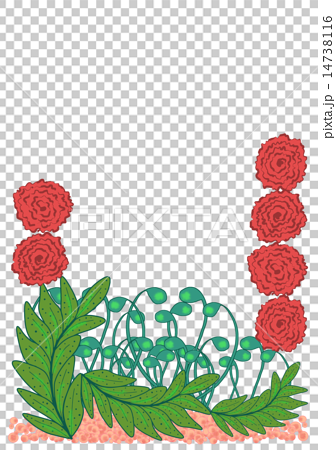 赤い花 背景透過のイラスト素材