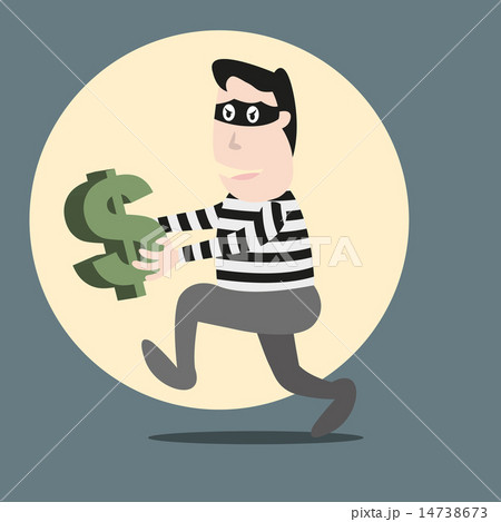 Thief running stealing money 14738673