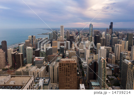 Chicago downtown skyline at sunset 14739214