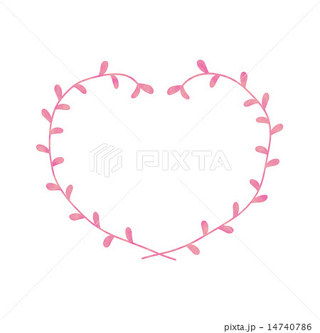 フレーム素材 ハートの月桂樹1のイラスト素材