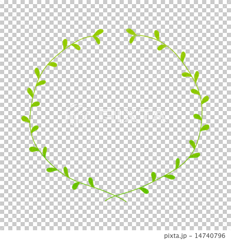 フレーム素材 丸の月桂樹2のイラスト素材